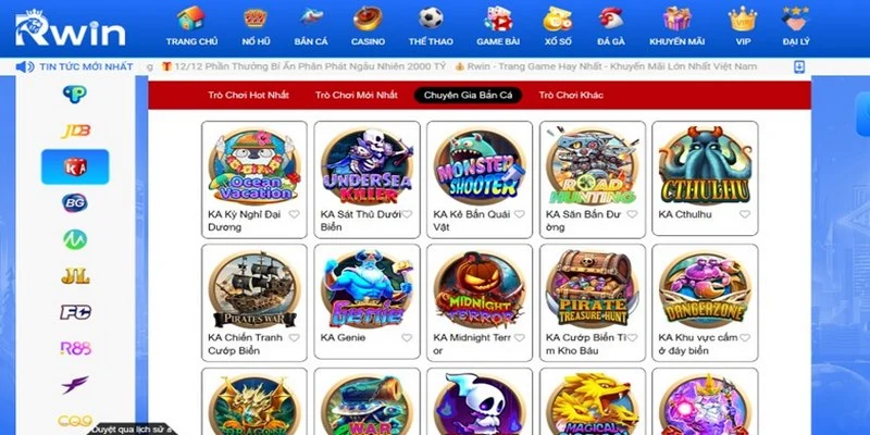 Sảnh cược KA với nhiều game săn cá đổi thưởng hấp dẫn