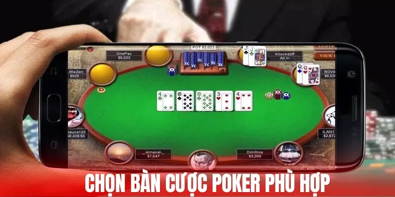 Chọn bàn Poker RWIN phù hợp năng lực bản thân hiện tại